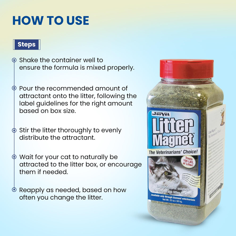 JorVet Litter Magnet shake-and-pour lid enables easy, mess-free application.