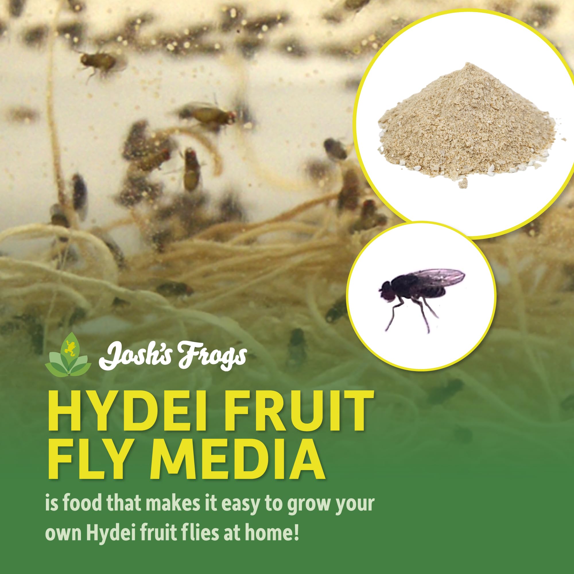 Josh's Frogs HYDEI Fruit Fly Food Media sealed bag supports freshness