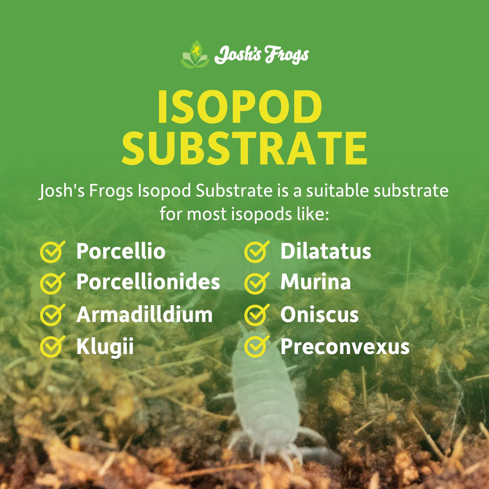 Josh's Frogs Isopod Substrate closeup shows moist, loose texture for burrowing.