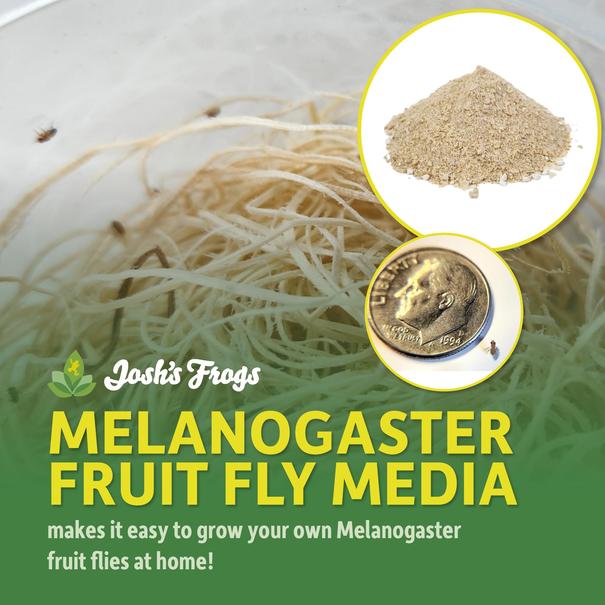 Josh's Frogs Best Melanogaster media in a compact volume ready for multiple cultures.