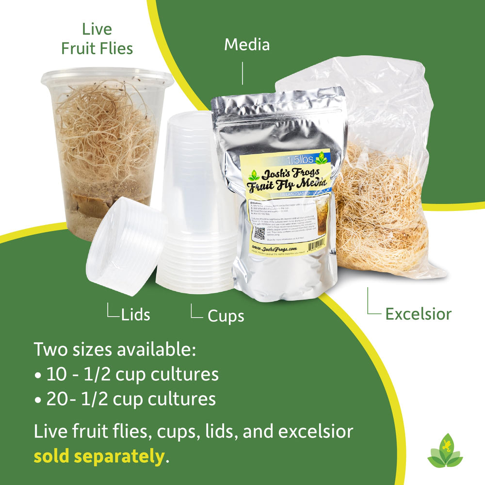 Josh's Frogs Best Melanogaster media packaging ensures secure storage and long-lasting usability.