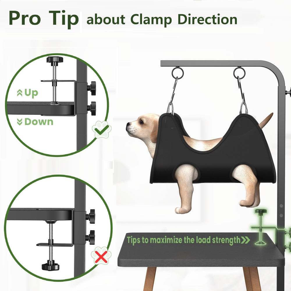 Josmimic grooming arm extended to 42 inches supports pets of various sizes