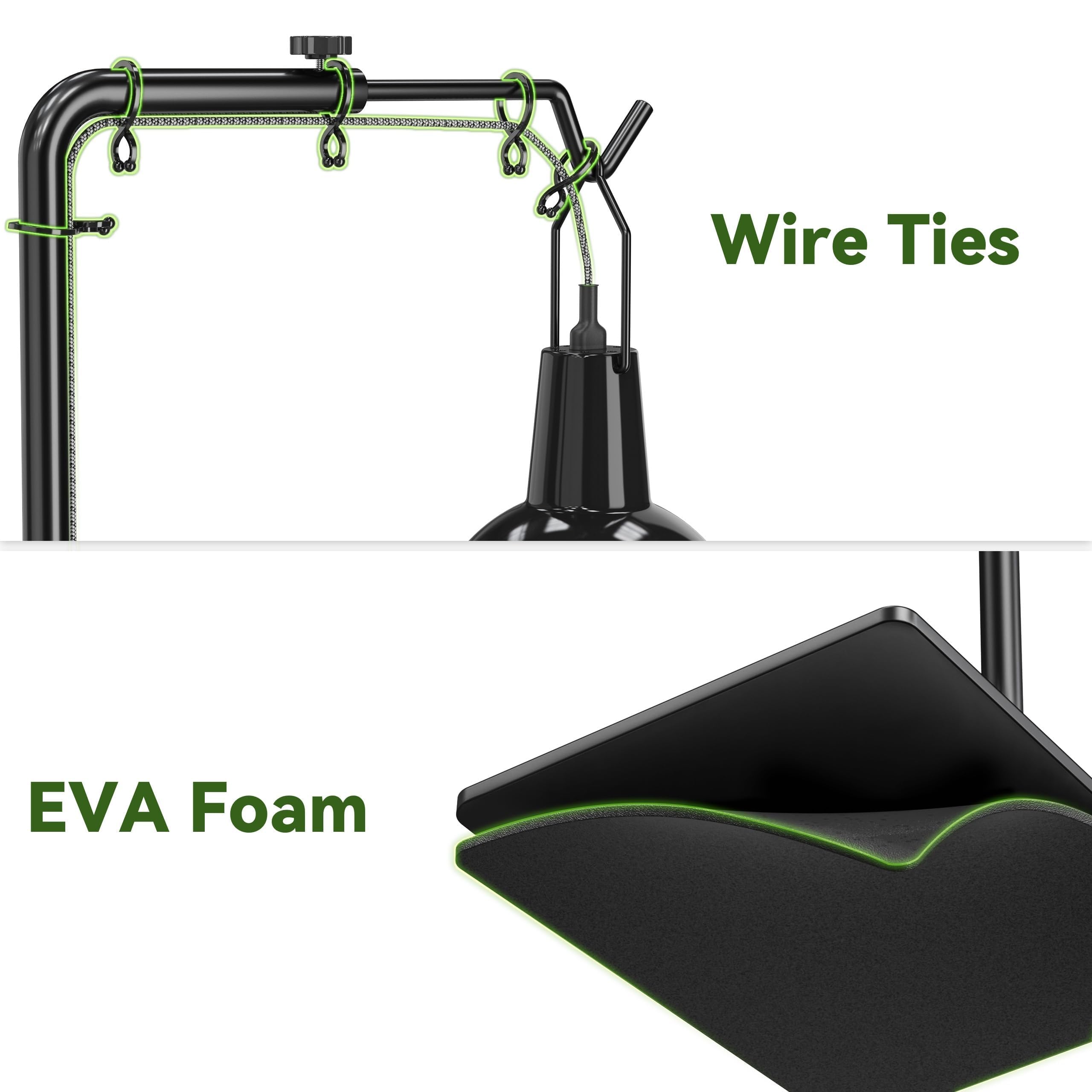 Josmimic reptile heat lamp stand cable management keeps wires organized
