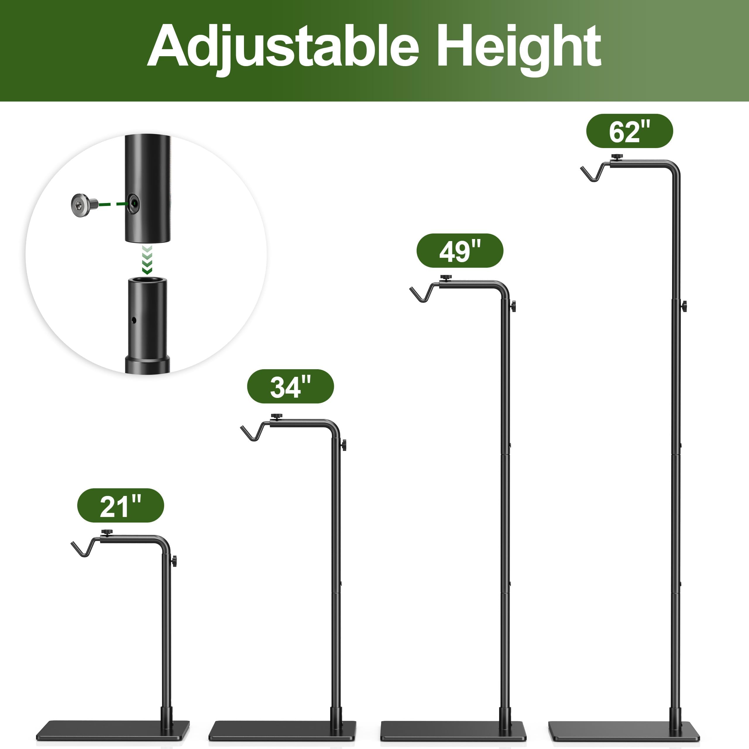 Josmimic reptile heat lamp stand heavy base for stable terrarium setup