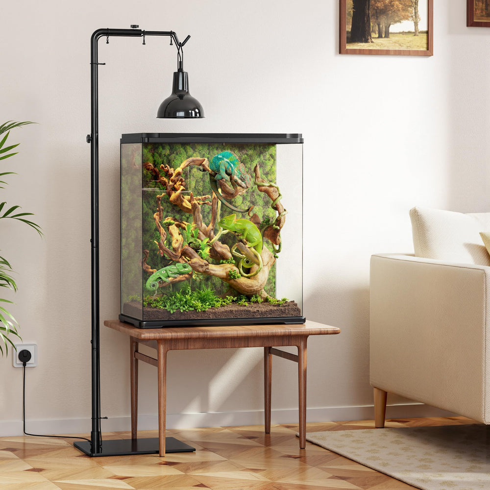 Josmimic reptile heat lamp stand multi-pet use for flexible heat zones