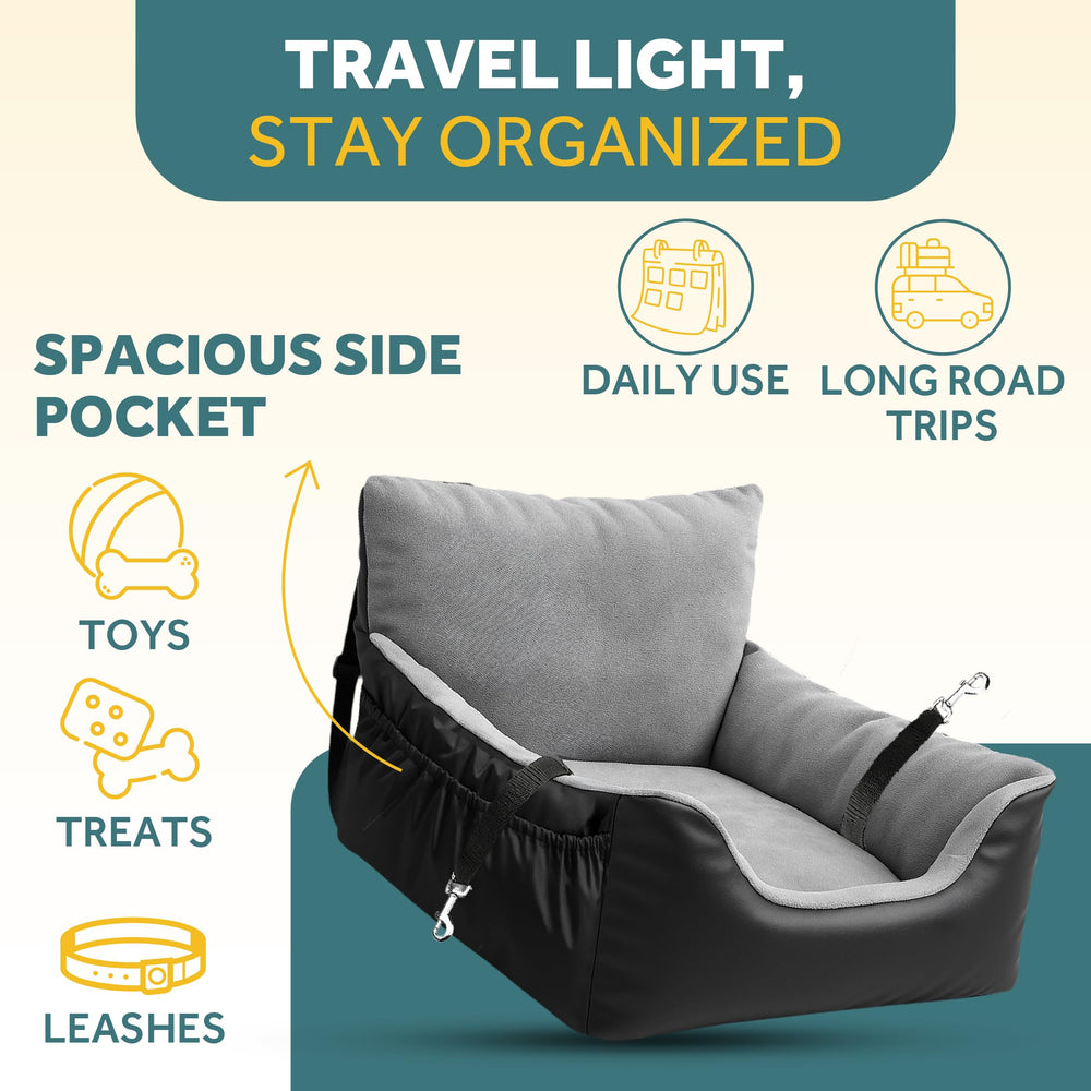 JOTADE dog booster seat fits most cars for quick, secure installation.
