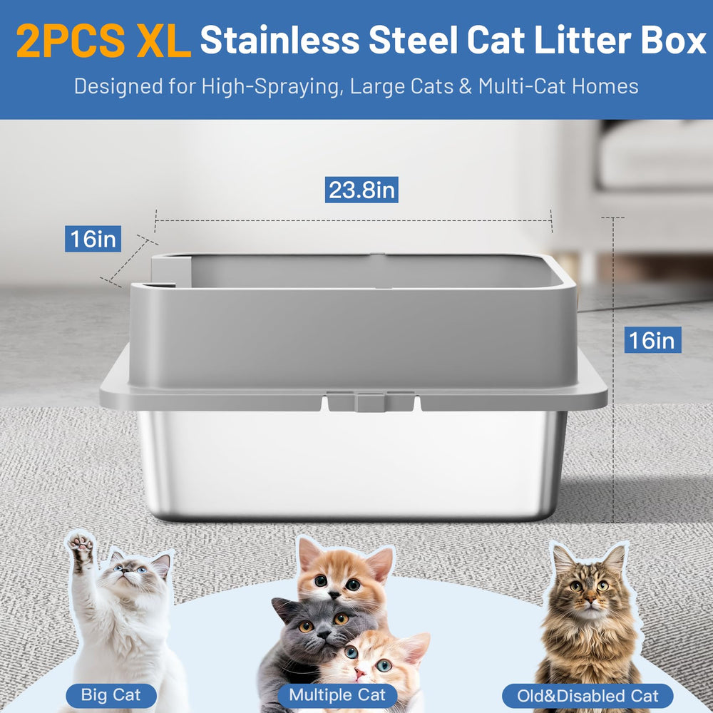 Jotesnew enclosed litter box with 12-inch high sides to contain mess.