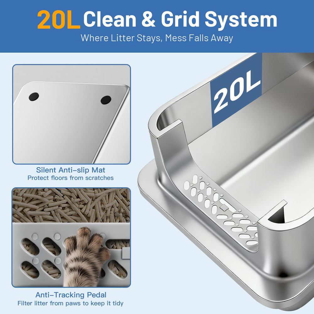 Jotesnew includes scoop and stand for convenient litter maintenance.