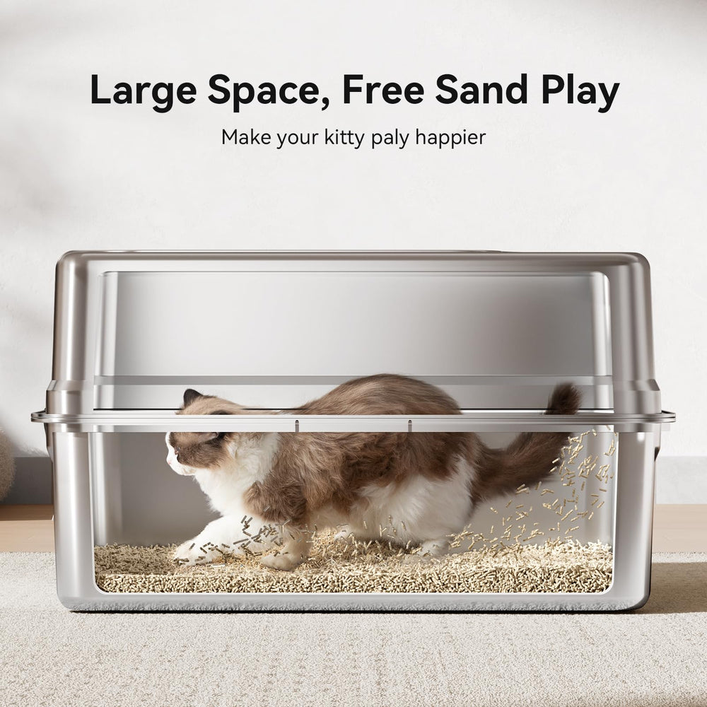 Jotesnew XXXL stainless litter box odor-resistant shell supports fresher spaces between cleans