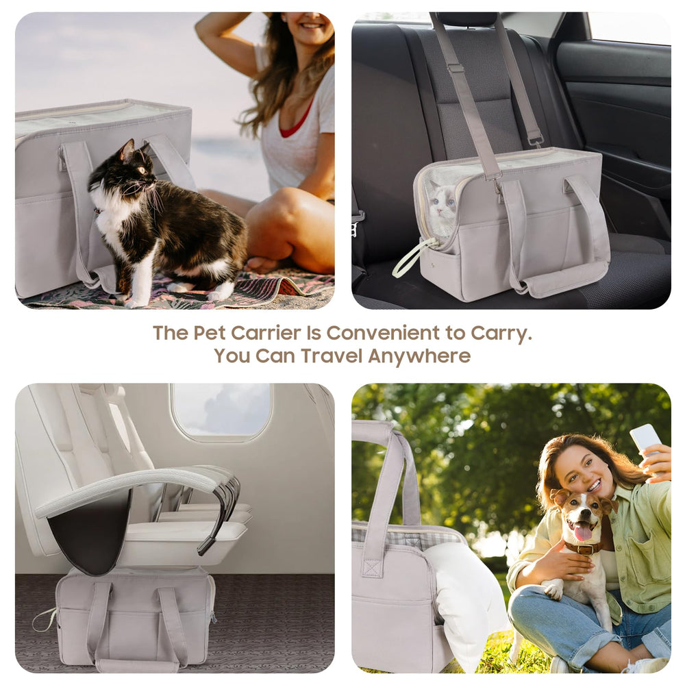 JourCraf dog purse carrier built-in safety tether adds secure space inside.