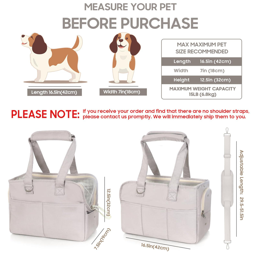 JourCraf dog purse carrier side mesh ventilation lets pets see surroundings.