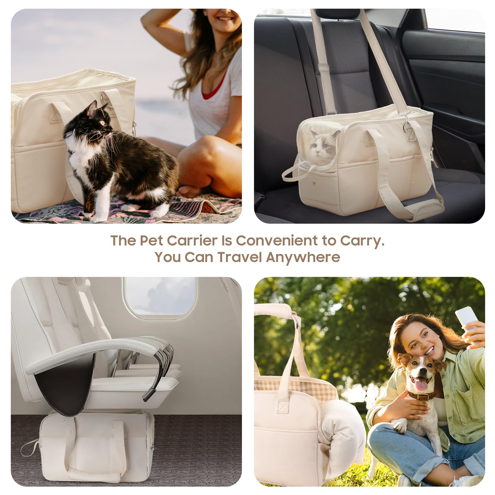 JourCraf dog purse carrier breathable mesh and fabric for airflow