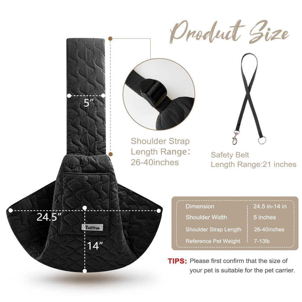 JourCraf front dog sling shows adjustable strap for a customized fit