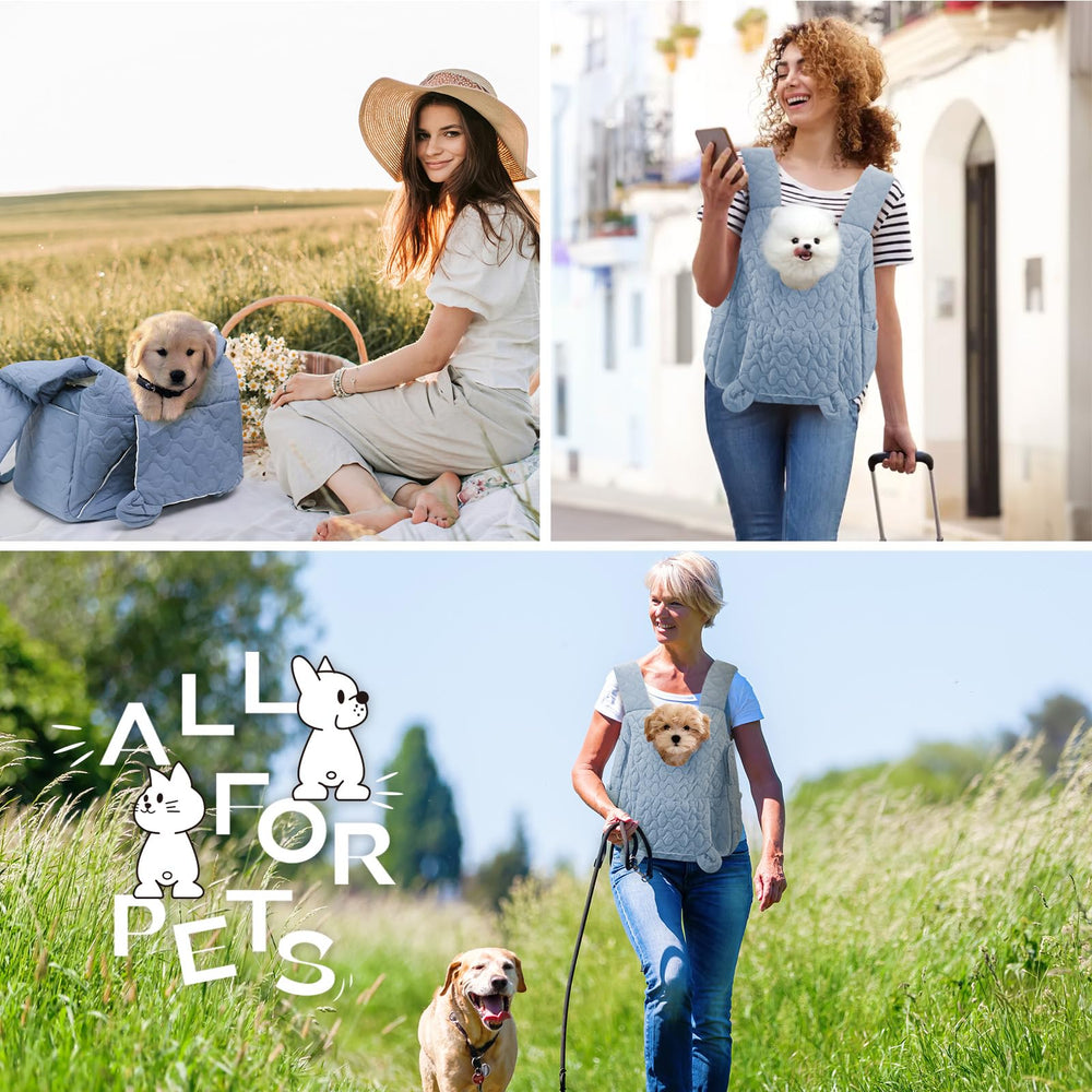 JourCraf Pet Carrier Backpack fits small dogs and cats on trips.