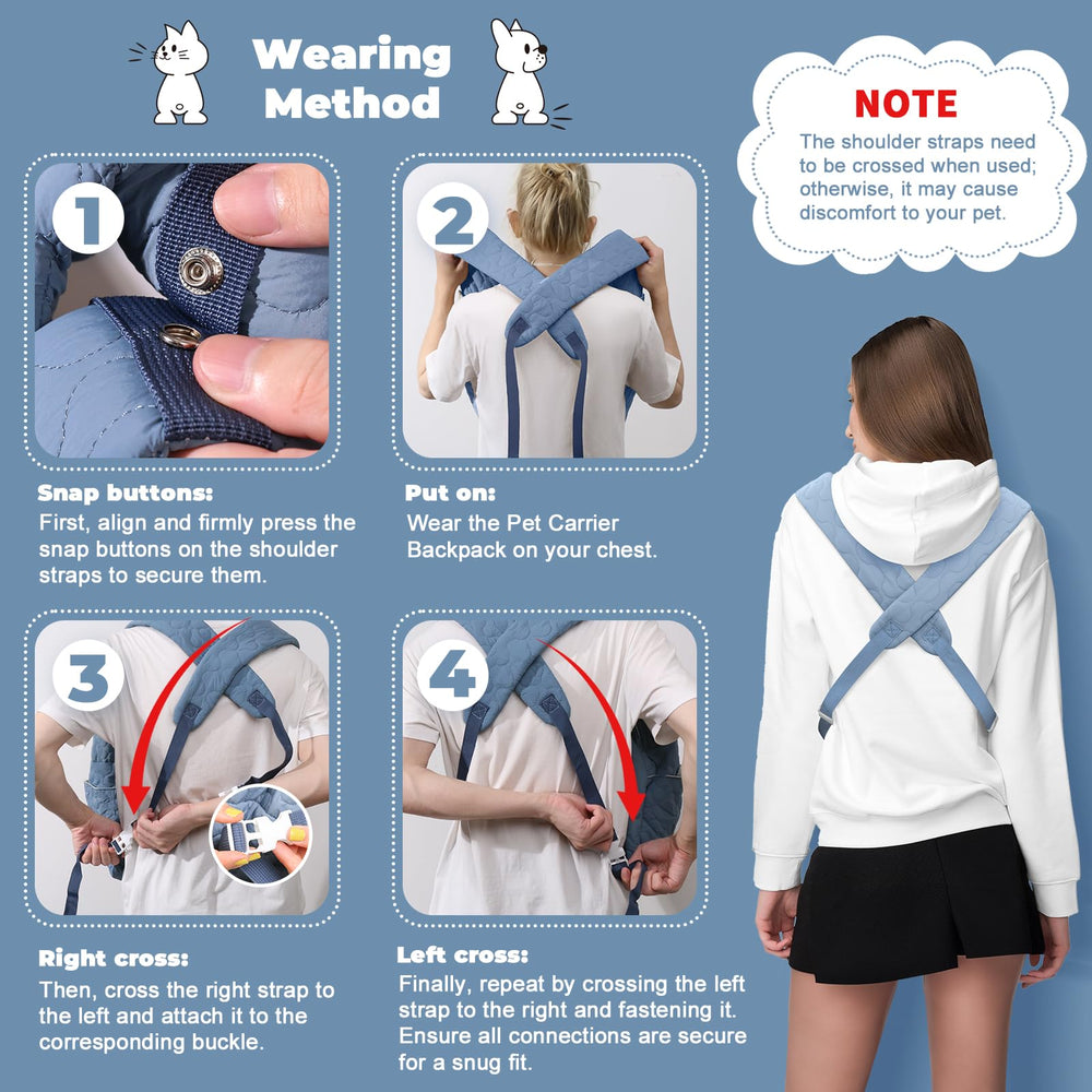JourCraf Pet Carrier Backpack multiple pockets keep essentials handy.