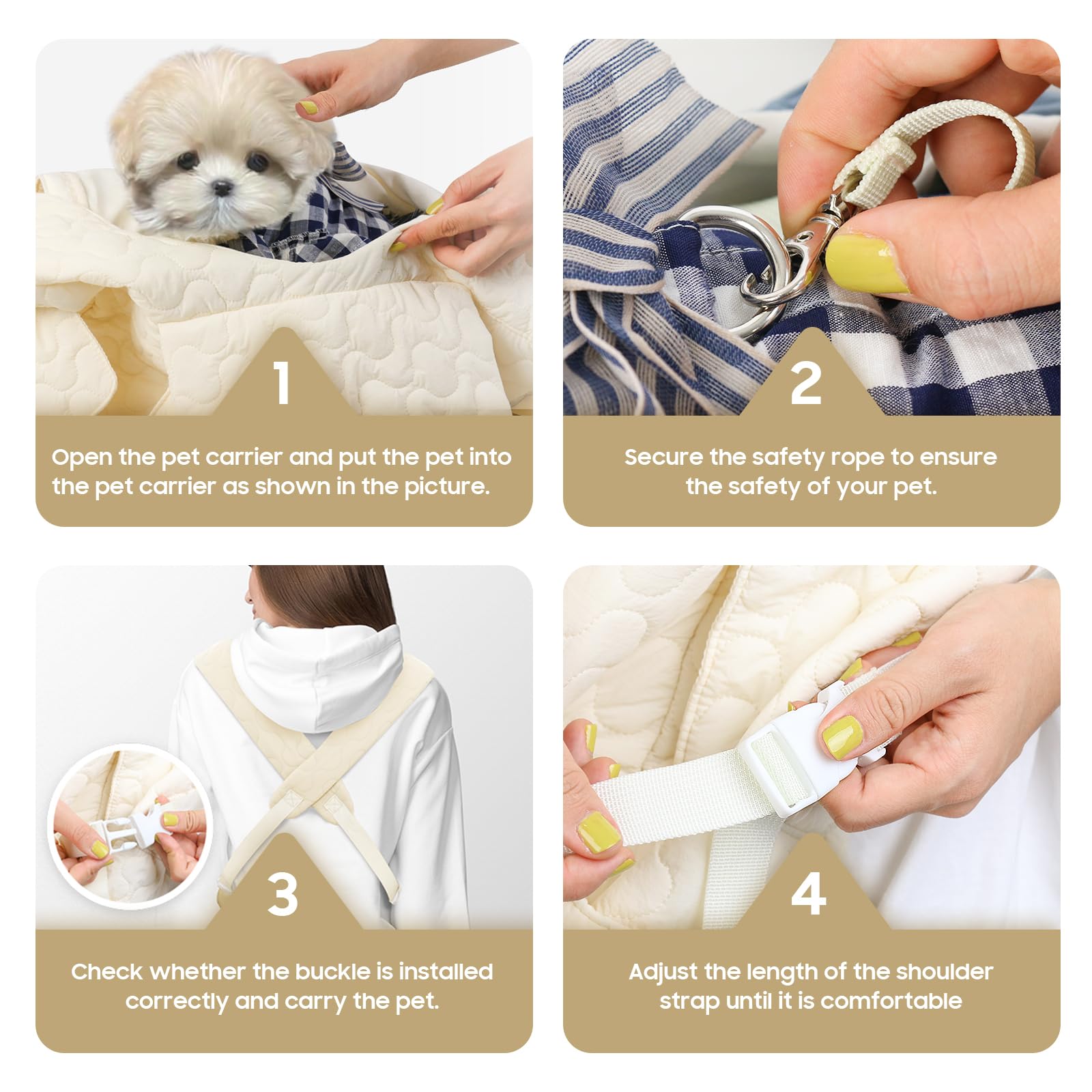 JourCraf Pet Carrier Backpack safety belt for secure pet travel.