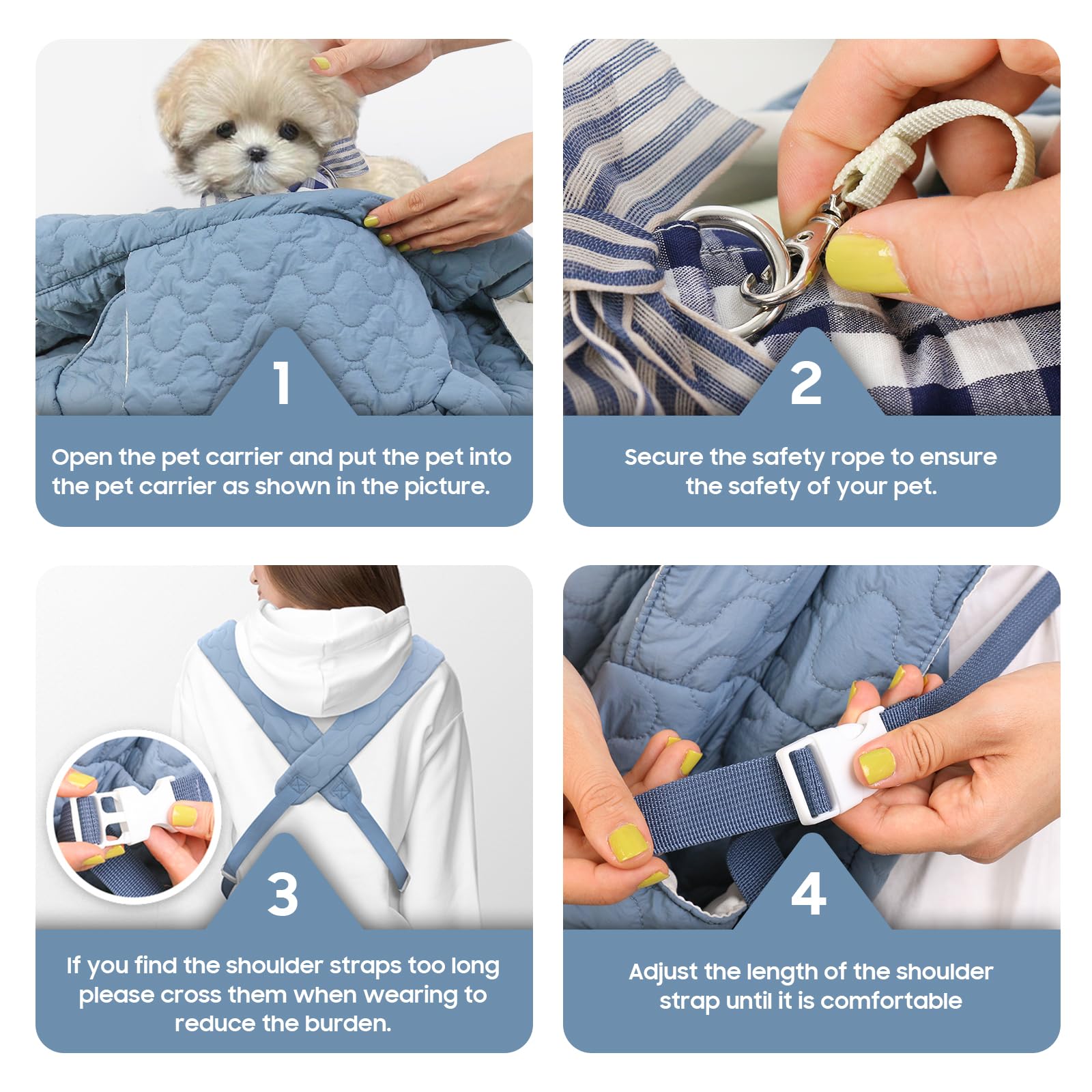 JourCraf Pet Carrier Backpack top window and peek-a-boo sides for ventilation.
