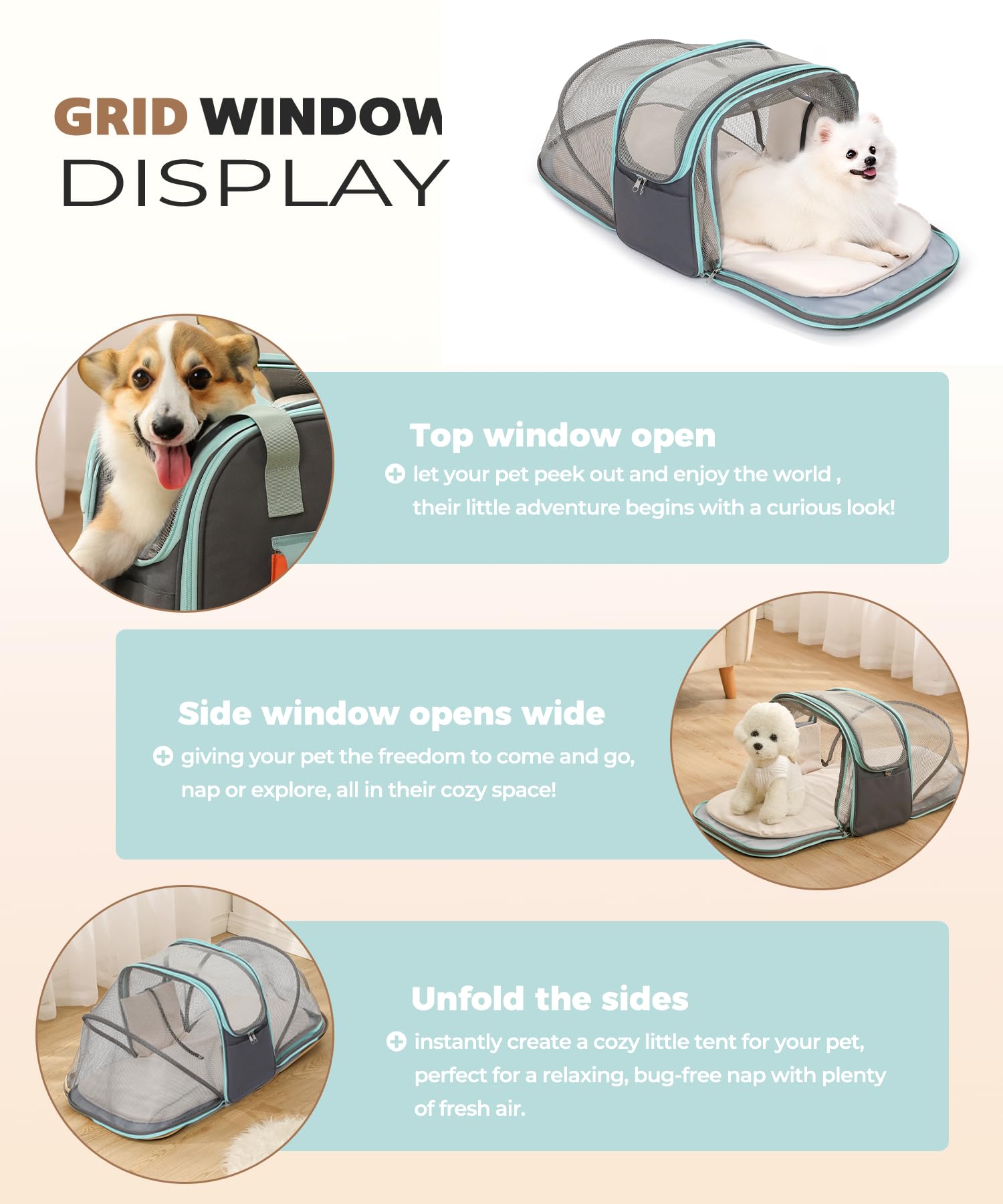 JourCraf six-pocket design keeps treats, leashes, bowls organized.