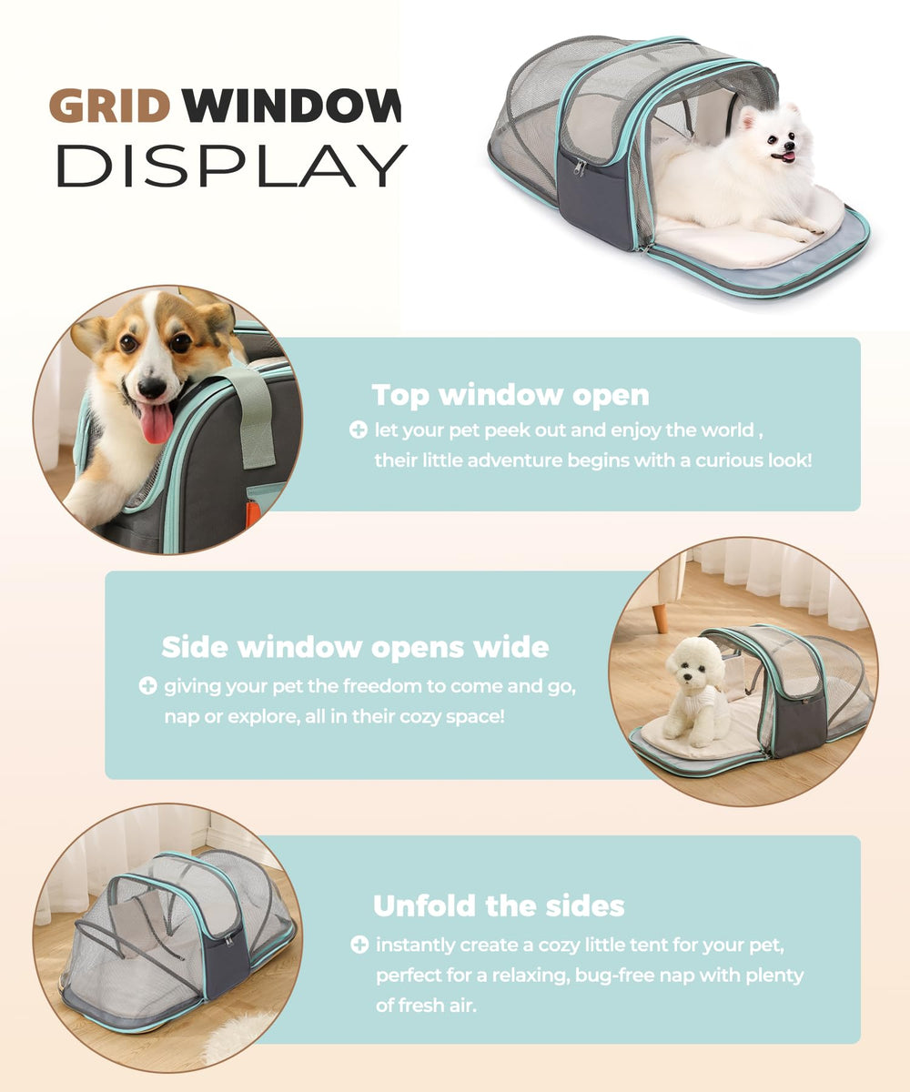 JourCraf six-pocket design keeps treats, leashes, bowls organized.