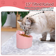 JOUTYFOR anti-vomit whisker-friendly bowl supports gentle meals