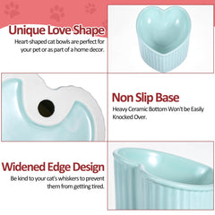 JOUTYFOR tilted-design cat bowl front view promotes natural eating posture