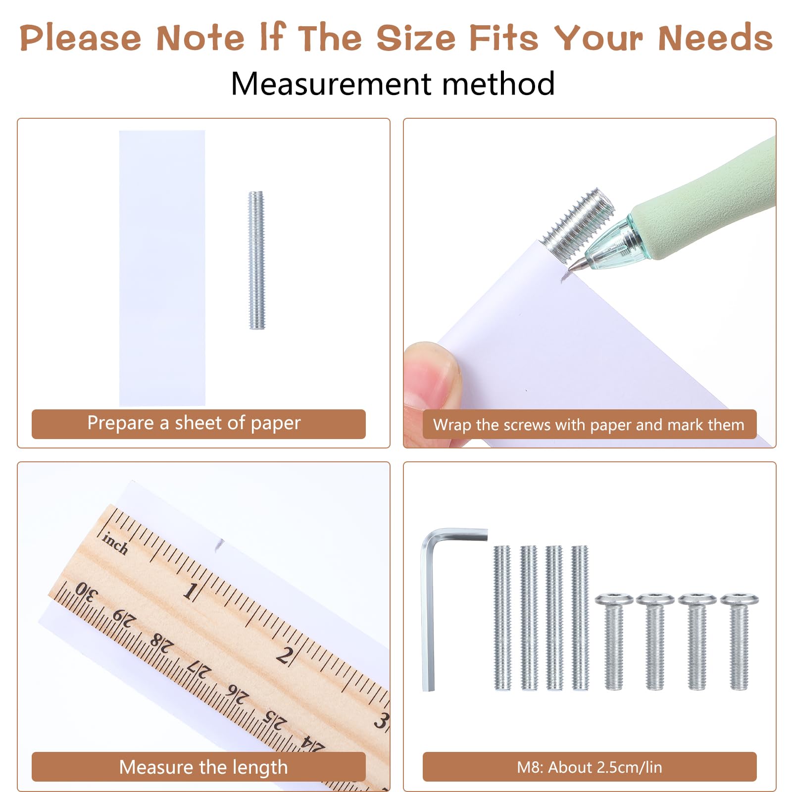 JOUTYFOR M8 screws pack included for secure cat tree installation