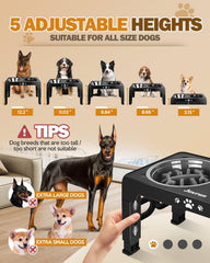 Jovrun elevated dog bowls anti-slip feet keep bowls steady during meals.