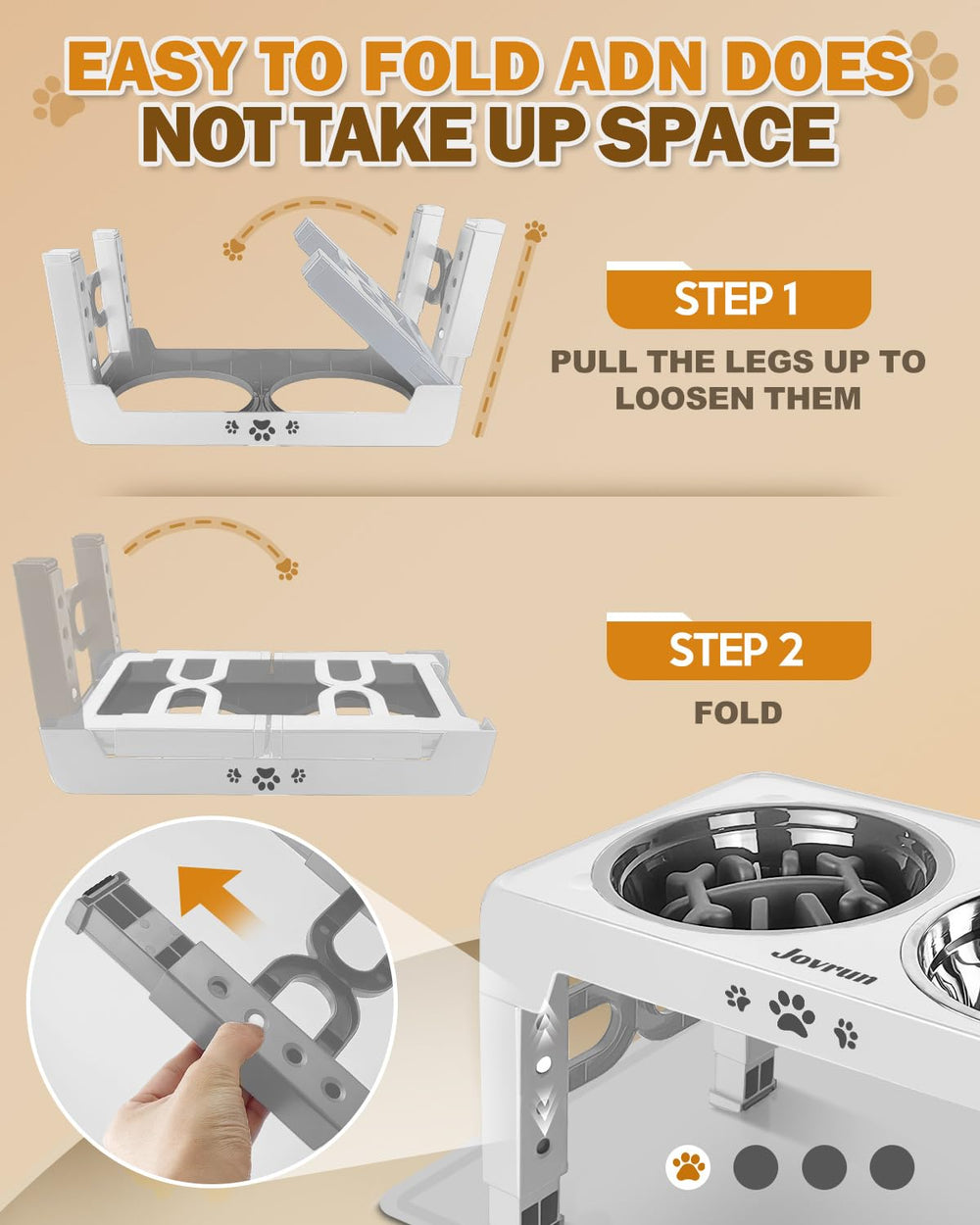 Jovrun dishwasher-safe bowls simplify cleaning after feeding sessions.
