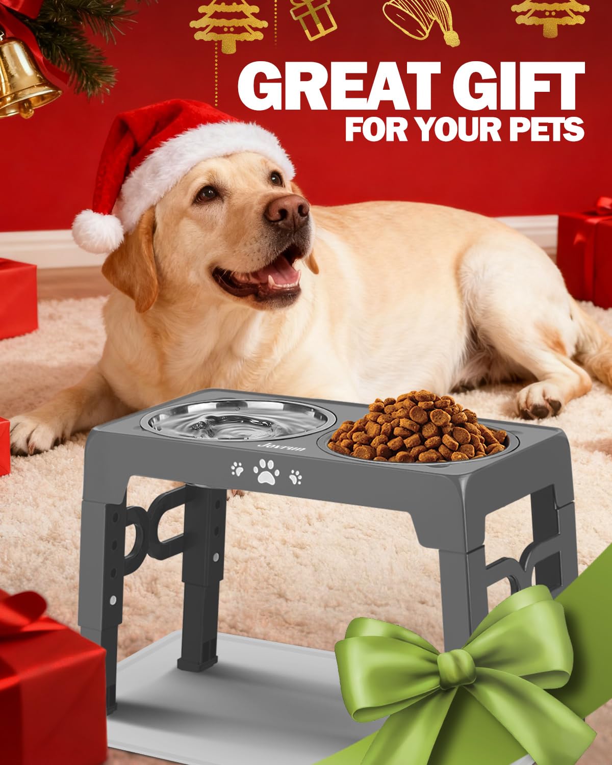 Jovrun elevated dog bowls perfect for growing dogs from puppy to senior