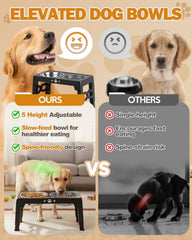 Jovrun elevated dog bowls stainless steel bowls simplify cleaning and odor control.