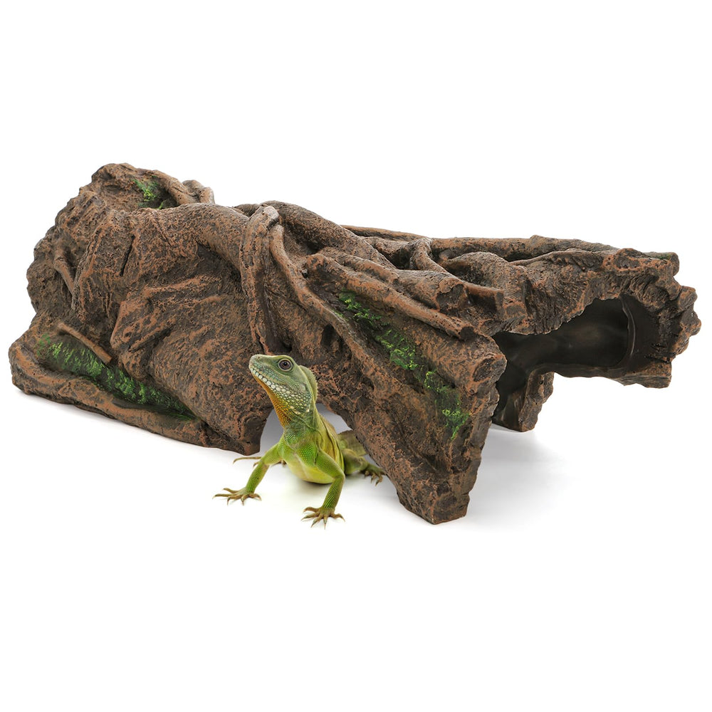 Jowgut resin bark front view provides a comfy betta hideout in tanks