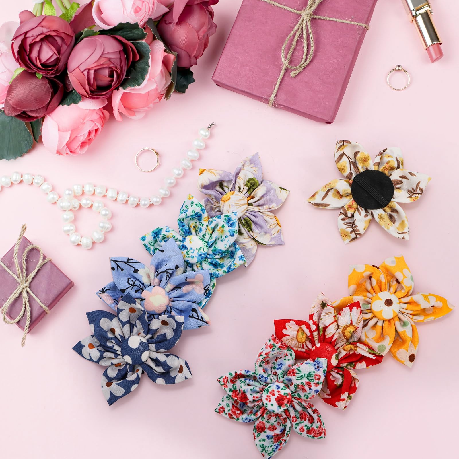 Jowgut versatile flower accessories fit cats, dogs, birds and more for events.