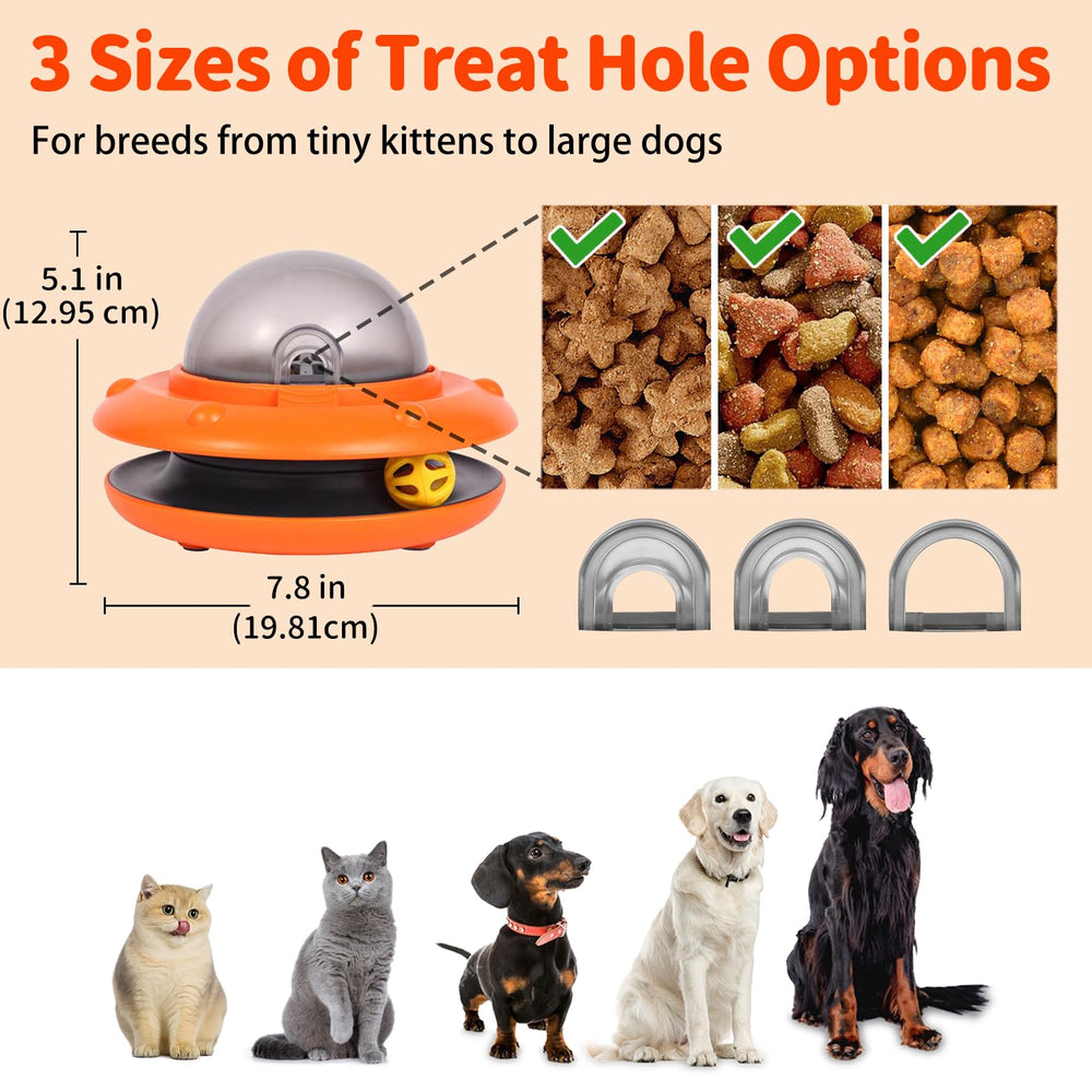 JoyBruko adjustable treat hole with three sizes fits various kibble.