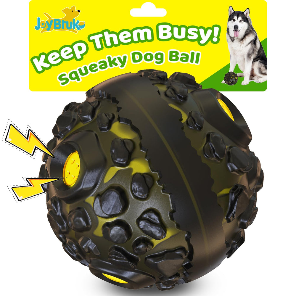 JoyBruko dog-ball-giggle-squeak engages dogs with gentle sound for hours of play