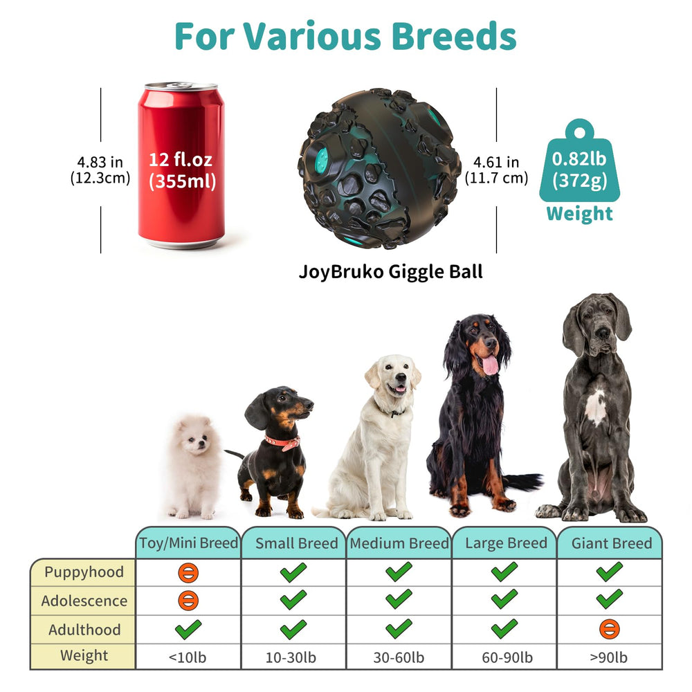JoyBruko dog ball made from safe, food-grade material for worry-free chewing.