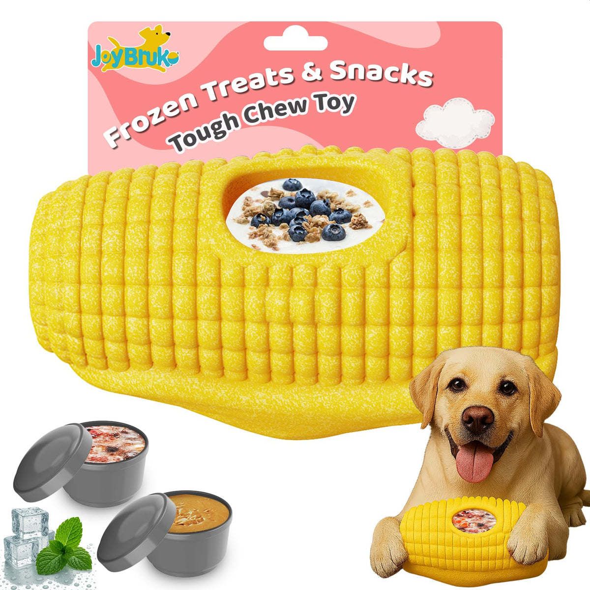 JoyBruko enrichment toy with ice cream cups for mess-free frozen treats