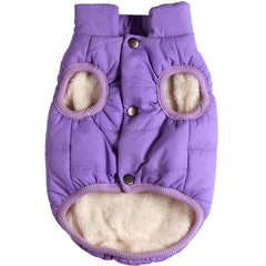 JoyDaog 2-layer fleece-lined dog jacket front view keeps your dog warm in winter.