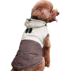 JoyDaog detachable hooded coat with harness provides cozy warmth during cold walks