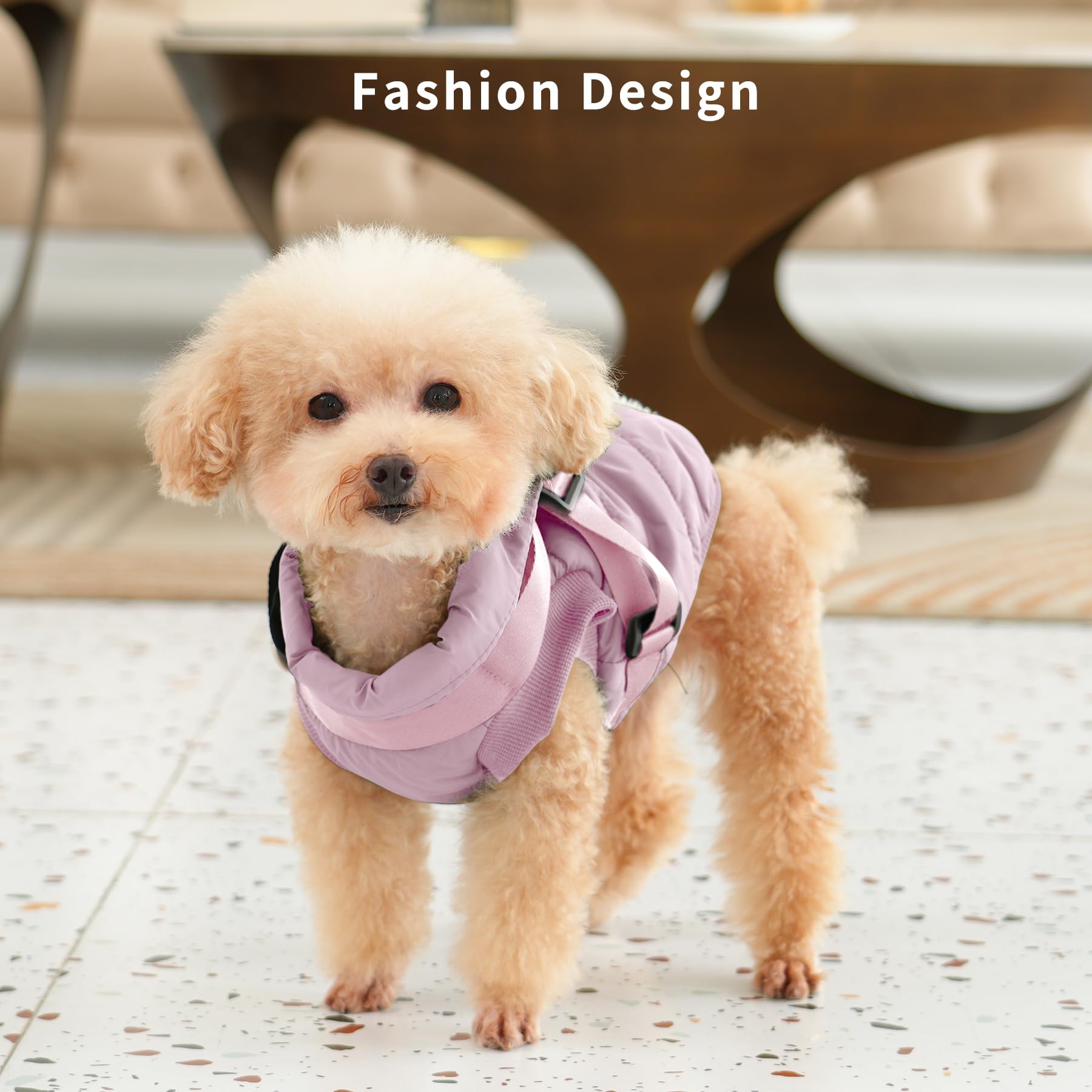 JoyDaog dog jacket with elastic edges in light pink XXL for movement comfort