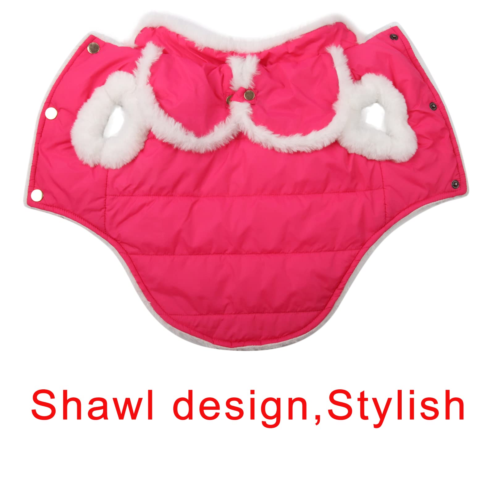 JoyDaog durable stitched pink dog jacket close-up highlighting sturdy seams