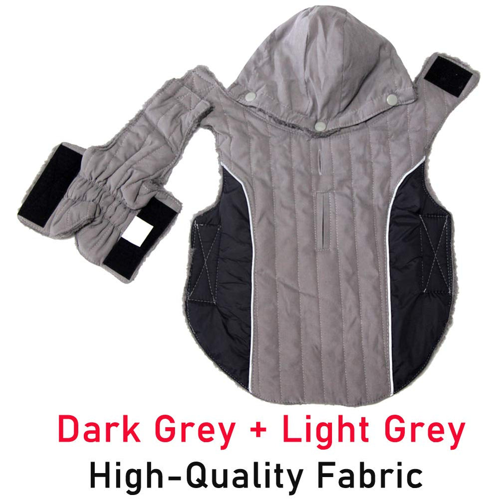 JoyDaog fleece dog hoodie hood snaps enable easy on/off for quick outdoor protection.