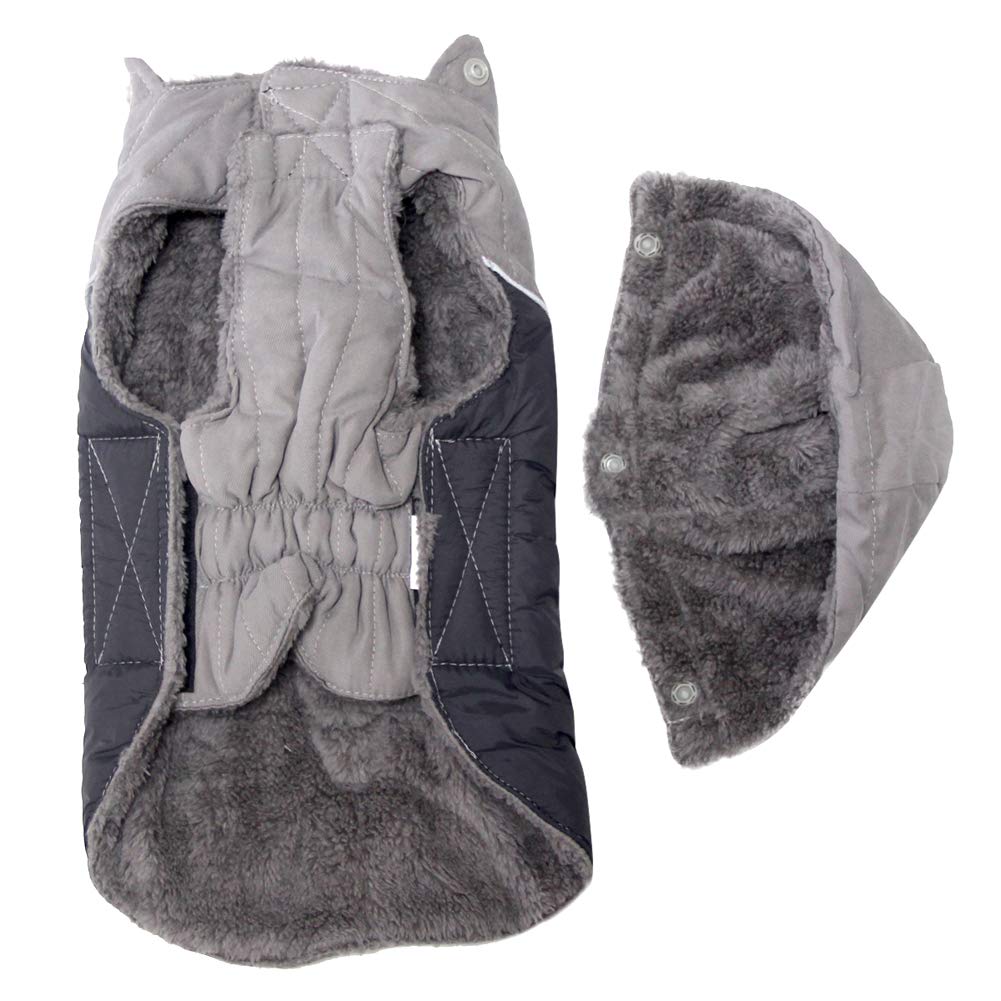 JoyDaog fleece dog hoodie windproof and waterproof shell protects against elements.