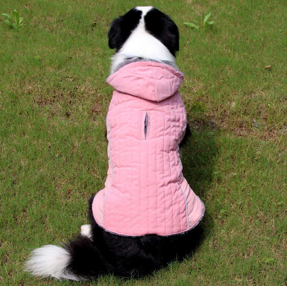 JoyDaog pink XL hoodie for large dogs keeps warmth