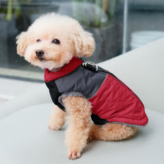 JoyDaog warm fleece coat for small red back view keeps your dog comfortable outdoors