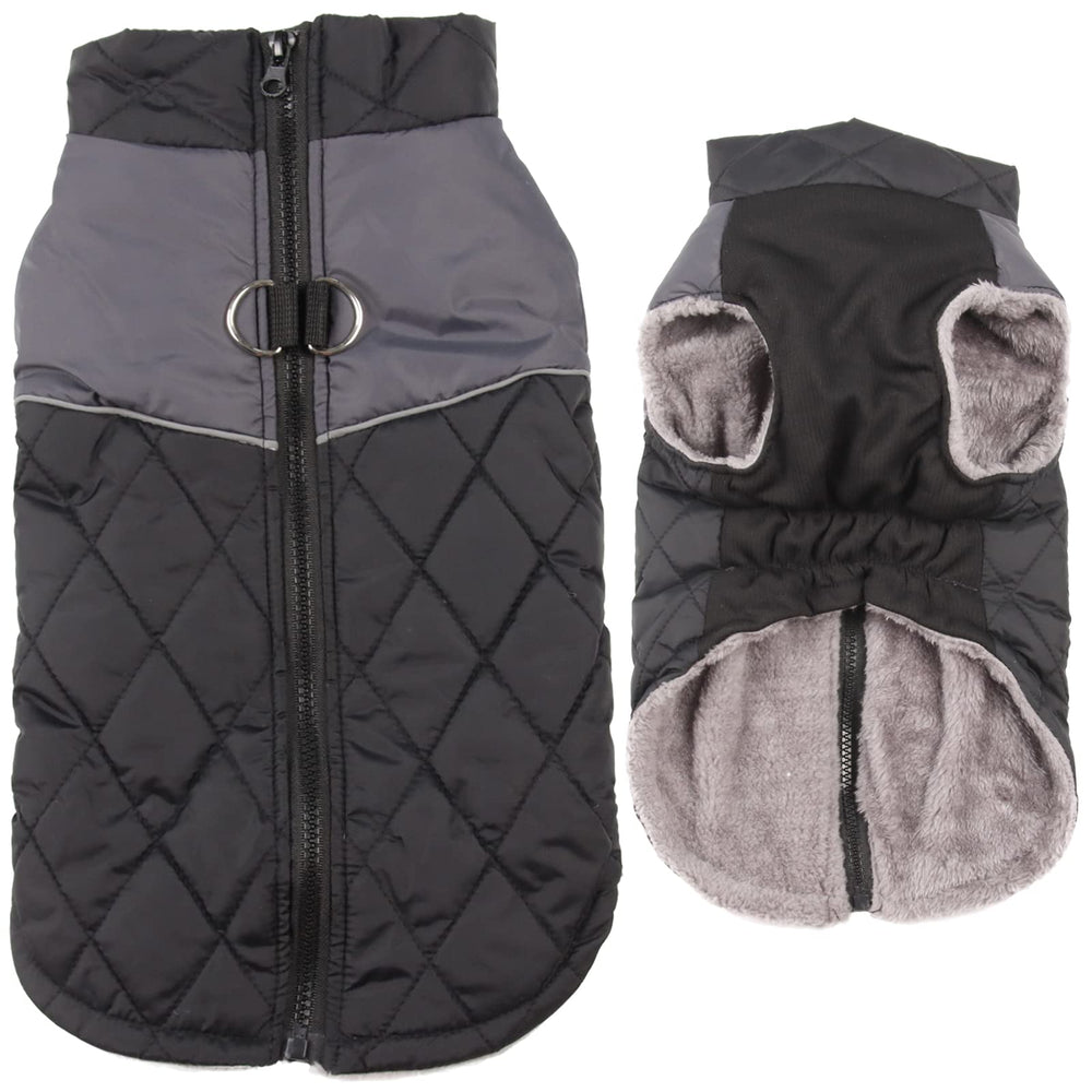 JoyDaog warm fleece lining coats small dogs with cozy warmth during winter walks.