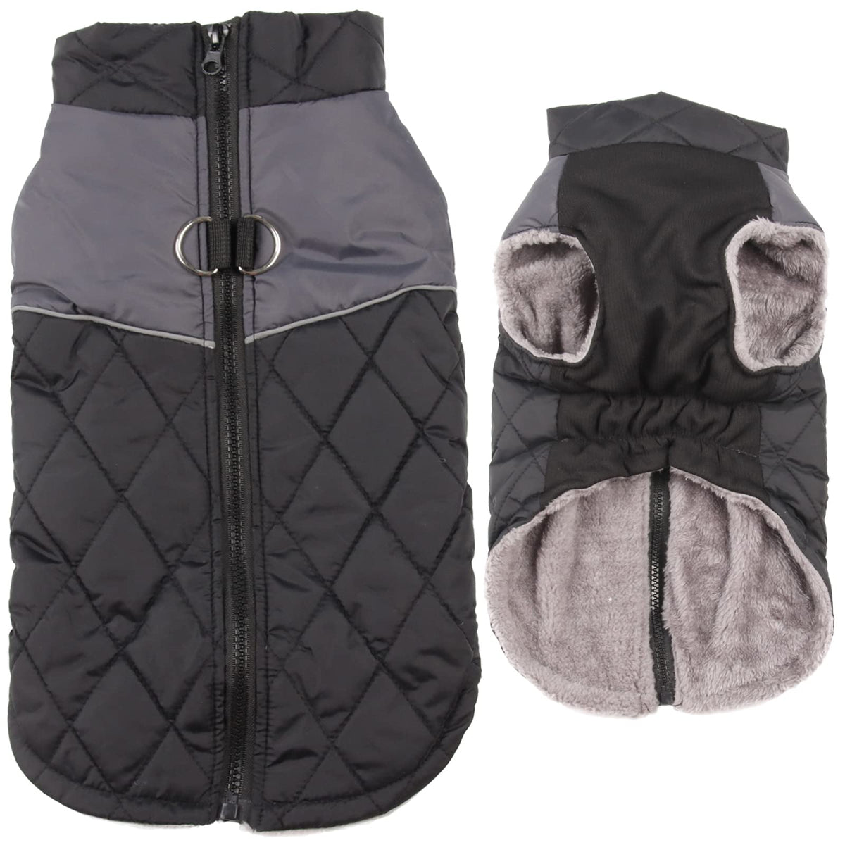 JoyDaog warm fleece lining coats small dogs with cozy warmth during winter walks.