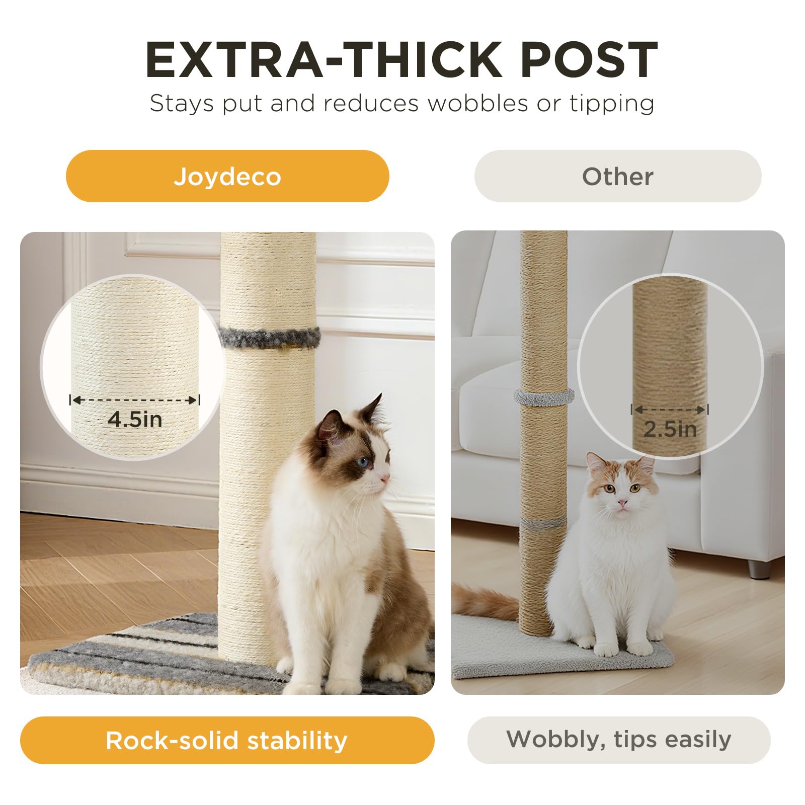 Joydeco cat scratching post mice feature entertains indoor cats.