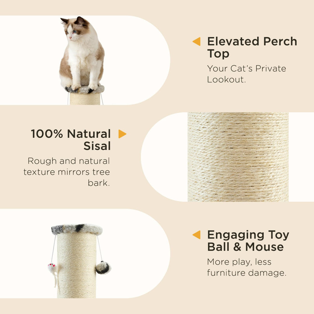 Joydeco cat scratching post wide base ensures stability during vigorous scratching.