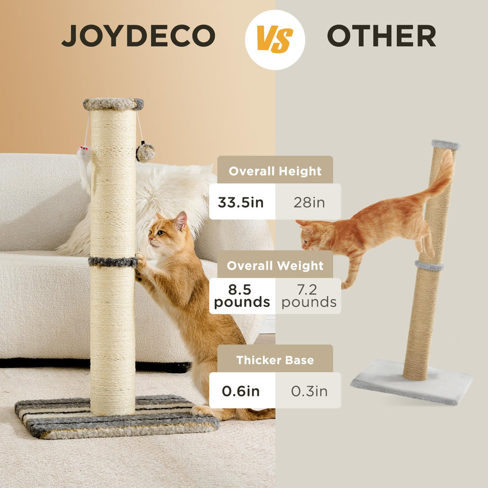 Joydeco cat sisal rope wrap provides durable scratching surface for healthy claws.