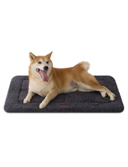 Joydeco low profile dog crate mat front view offers cozy cushioning for dogs